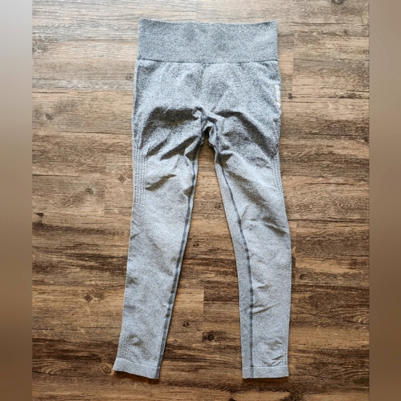Gymshark Heather Gray Compression Athletic Leggings - Picture 1 of 5